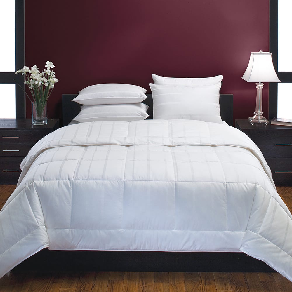 PrimaLoft Hypoallergenic 400 Thread Count Stripe Down Alternative Comforter