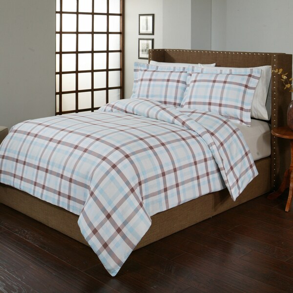 Pointehaven Monet Flannel 3-piece Duvet Cover Set