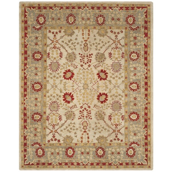 Safavieh Handmade Anatolia Oriental Ivory/ Light Green Hand-spun Wool Rug (8' x 10')
