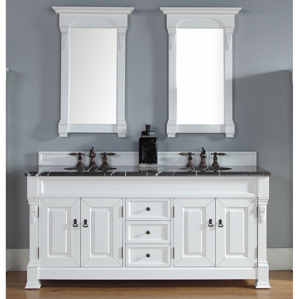 James Martin Furniture Brookfield 72 Inch Cottage White Double James Martin Furniture Brookfield 72 Inch Cottage White Double Vanity Cabinet