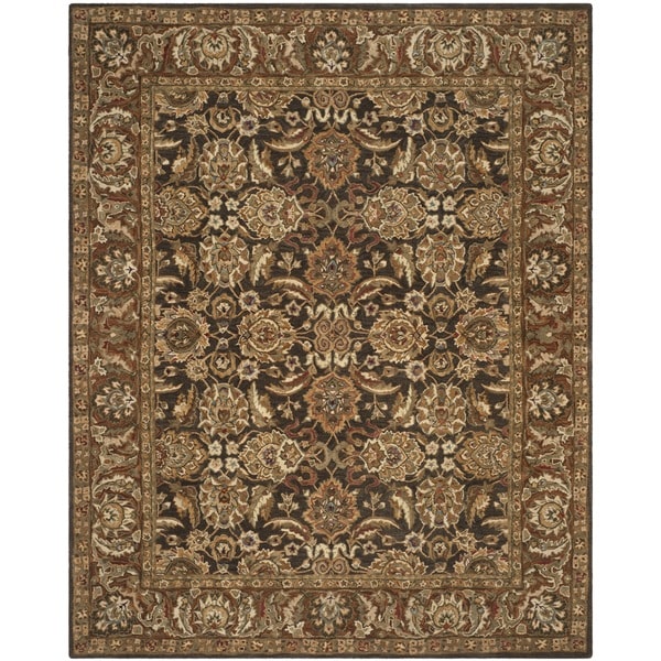 Safavieh Handmade Anatolia Oriental Dark Brown/ Gold Hand-spun Wool Rug - 9' x 12'