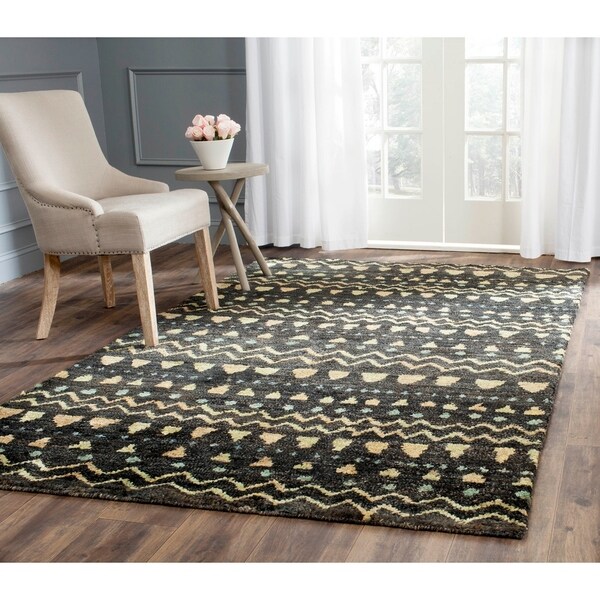 Shop Safavieh Hand-knotted Bohemian Black/ Gold Jute Rug - 4' x 6' - On