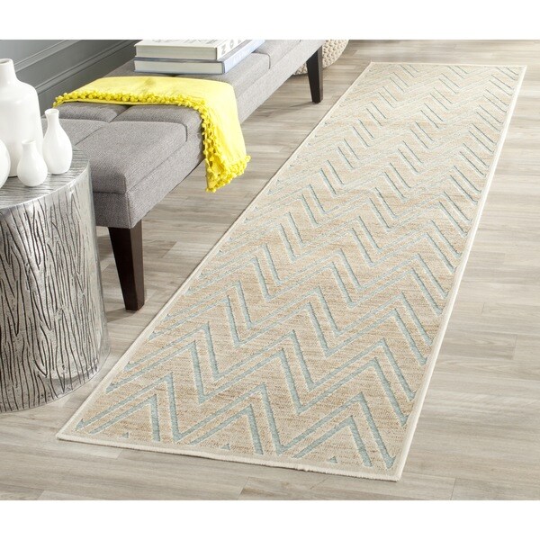 Safavieh Paradise Stone/ Aqua Viscose Rug 2'2 x 8' Free Shipping