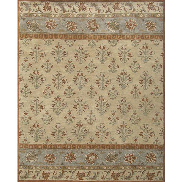 Shop Kalamkari Border Wool Floral Area Rug 8' x 10' Free Shipping