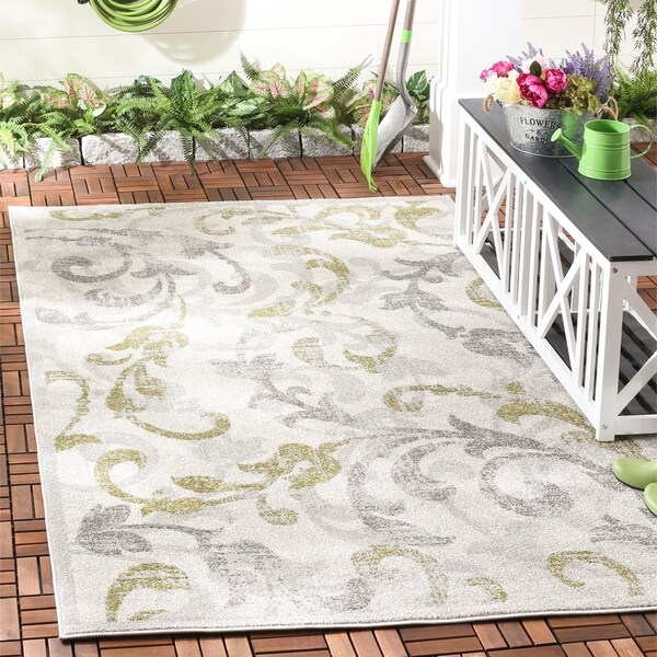 Safavieh Indoor/ Outdoor Amherst Ivory/ Light Grey Rug - 8' x 10'