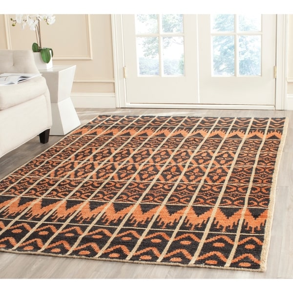 Safavieh Hand-knotted Kenya Orange/ Black Wool Rug - 8' x 10'