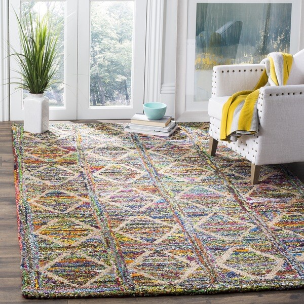 Safavieh Handmade Nantucket Modern Abstract Multicolored Cotton Rug - 8' x 10'