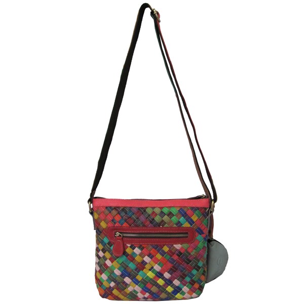 multi coloured leather shoulder bag