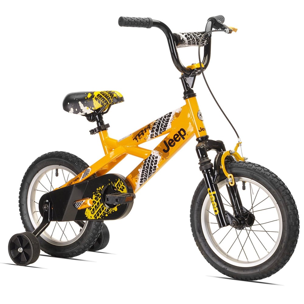 yellow 14 inch bike