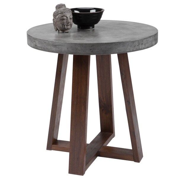 Shop Sunpan 'MIXT' Devons Concrete End Table Free Shipping Today