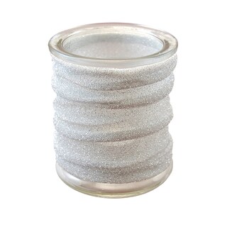 Silver Orchid Starke Fabric-wrapped Glass Silver Candle Holders (Set of 4)