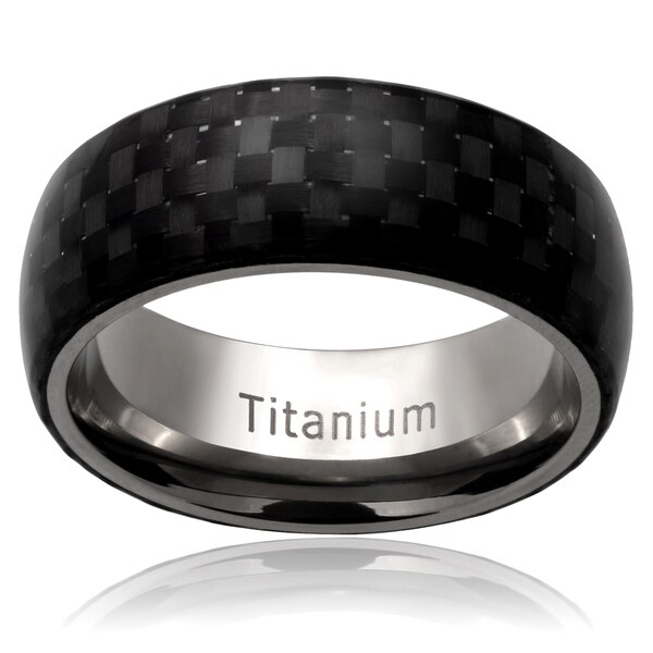 Territory 7 MM Mens Titanium Black Carbon Fiber Wedding Band