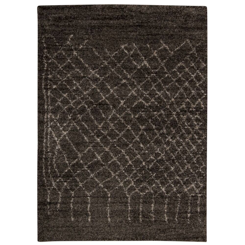 Rug Squared Pueblo Charcoal Abstract Area Rug (8' x 10') - 8' x 10'