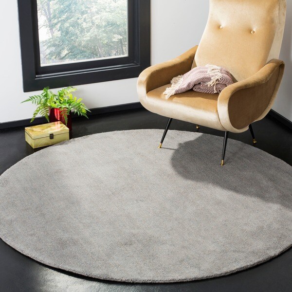 Safavieh Handmade Himalaya Grey Wool Rug (8' Round)