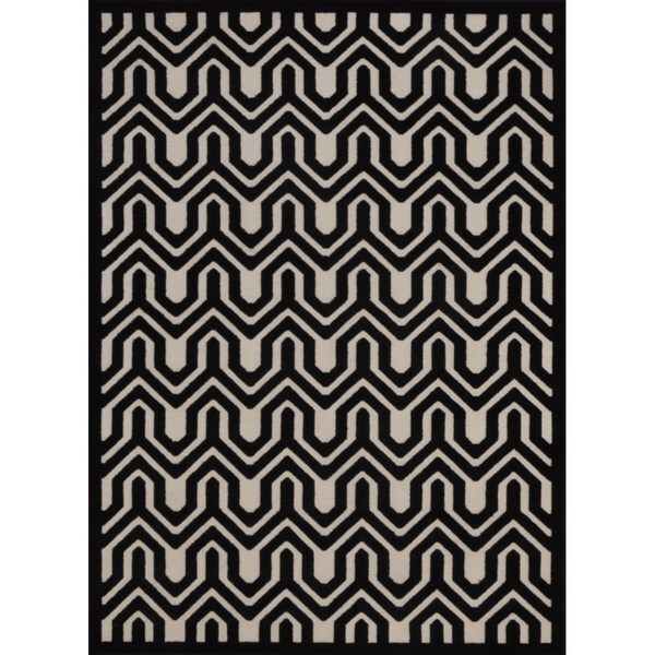 Rug Squared Montrose Ivory/ Black Geometric Area Rug (7'9 x 10'10) - 7'9" x 10'10"