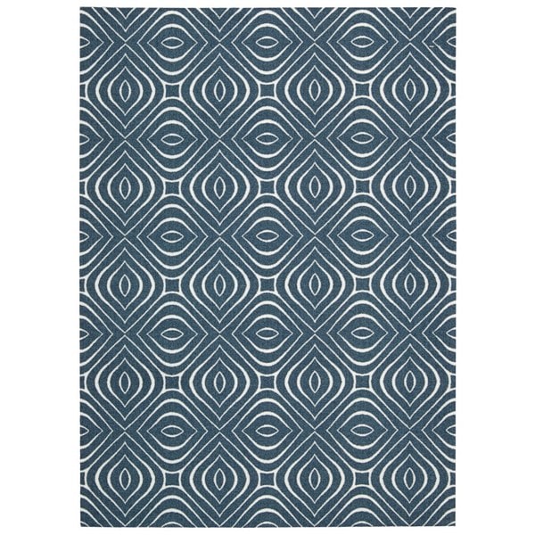 Rug Squared Milford Cadet Blue Graphic Area Rug - 2'6" x 8' Runner
