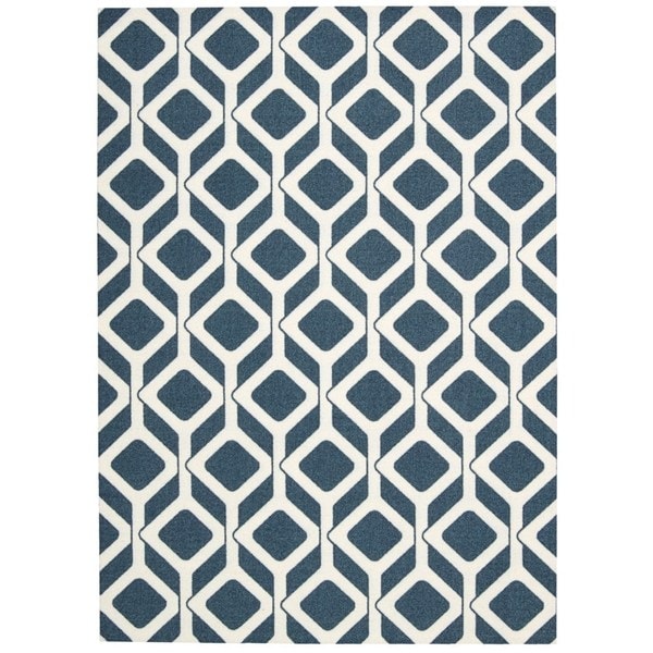 Rug Squared Milford Cadet Blue Graphic Area Rug - 2'6" x 8' Runner