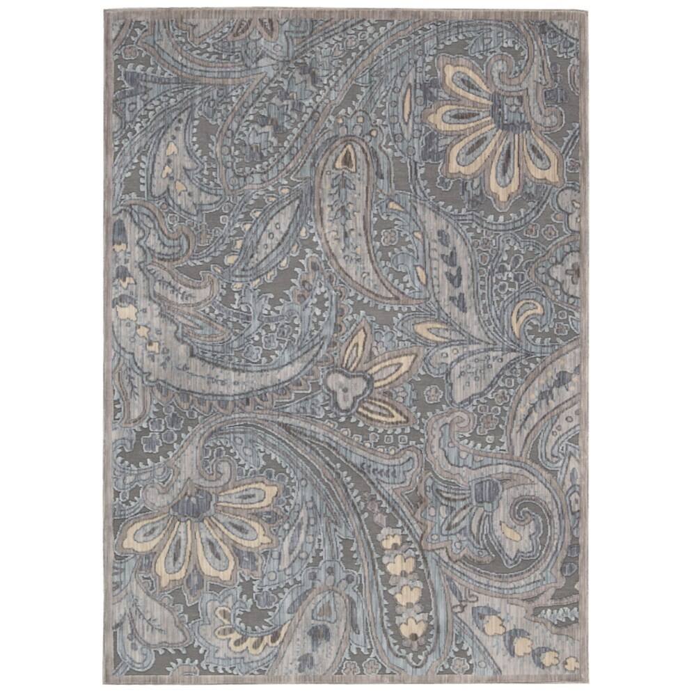 Rug Squared Princeton Seafoam Paisley Area Rug (5'3 x 7'3) - 5'3" x 7'3"