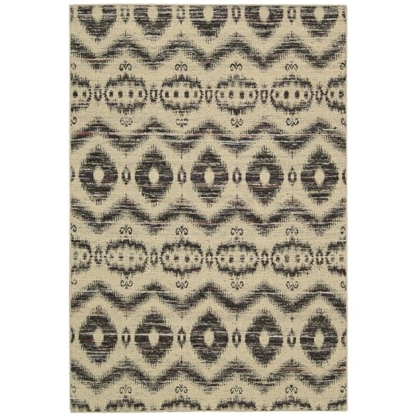 Rug Squared Olympia Beige Black Graphic Area Rug - 8' x 10'6"
