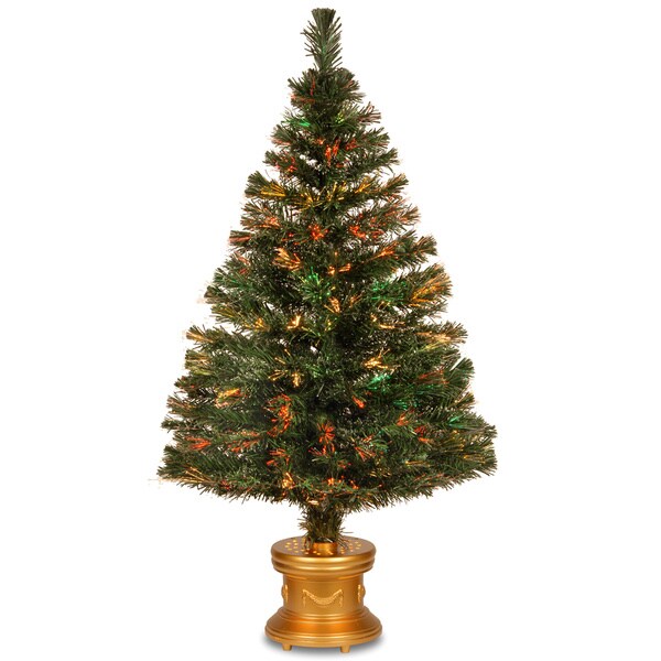 48 inch fiber optic evergreen firework tree with gold base 48 inch fiber optic evergreen firework tree with gold base