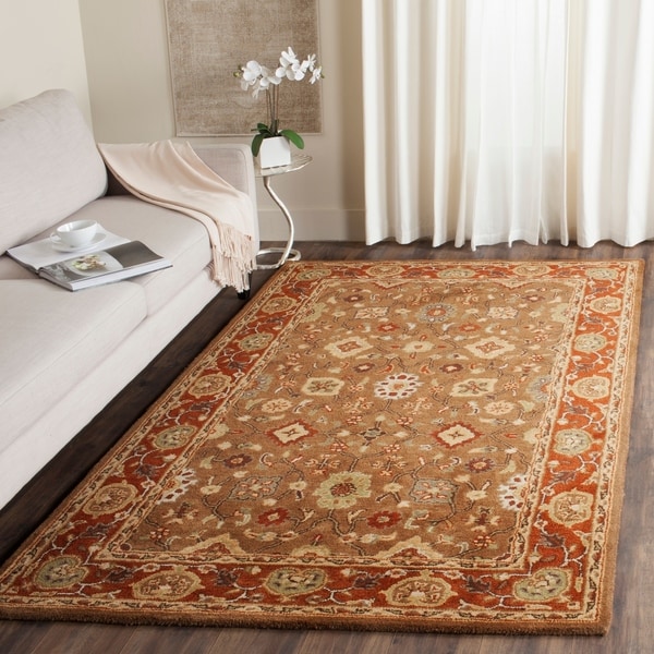 Safavieh Handmade Heritage Timeless Traditional Moss/ Rust Wool Rug - 8'3 x 11'