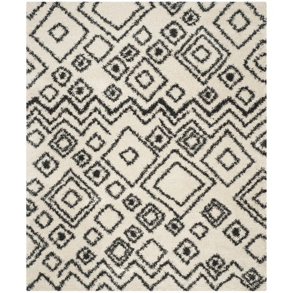 Safavieh Belize Shag Ivory/ Charcoal Moroccan Area Rug - 8' x 10'