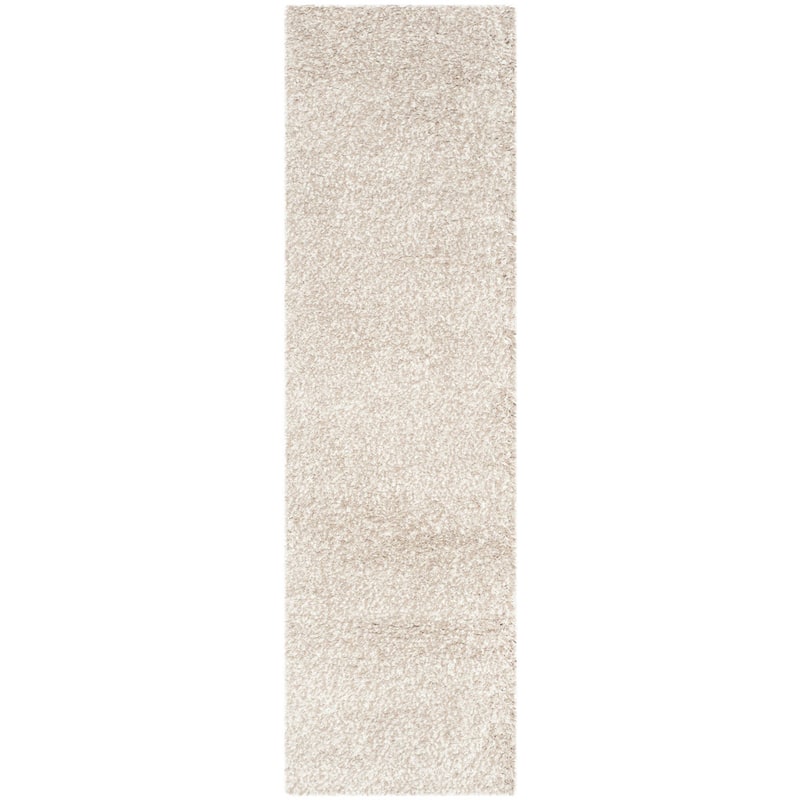 SAFAVIEH New York Shag Ruslana 1.2-inch Thick Rug - 2' 3" x 8' - Beige/Beige - Runner