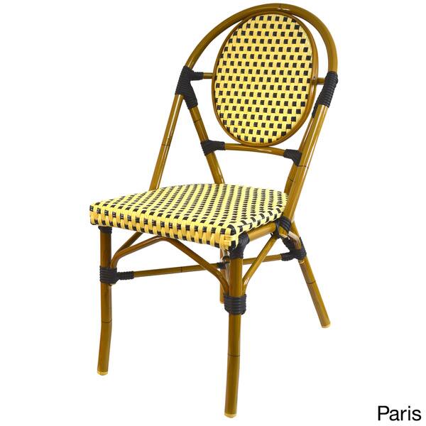 Clic European Inspired Stacking Patio Bistro Chairs Set Stacking Patio Bistro Chairs