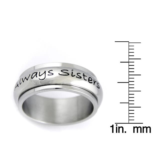 Stainless Steel Always Sisters Forever Friends Spinner Always Sisters Forever Friends