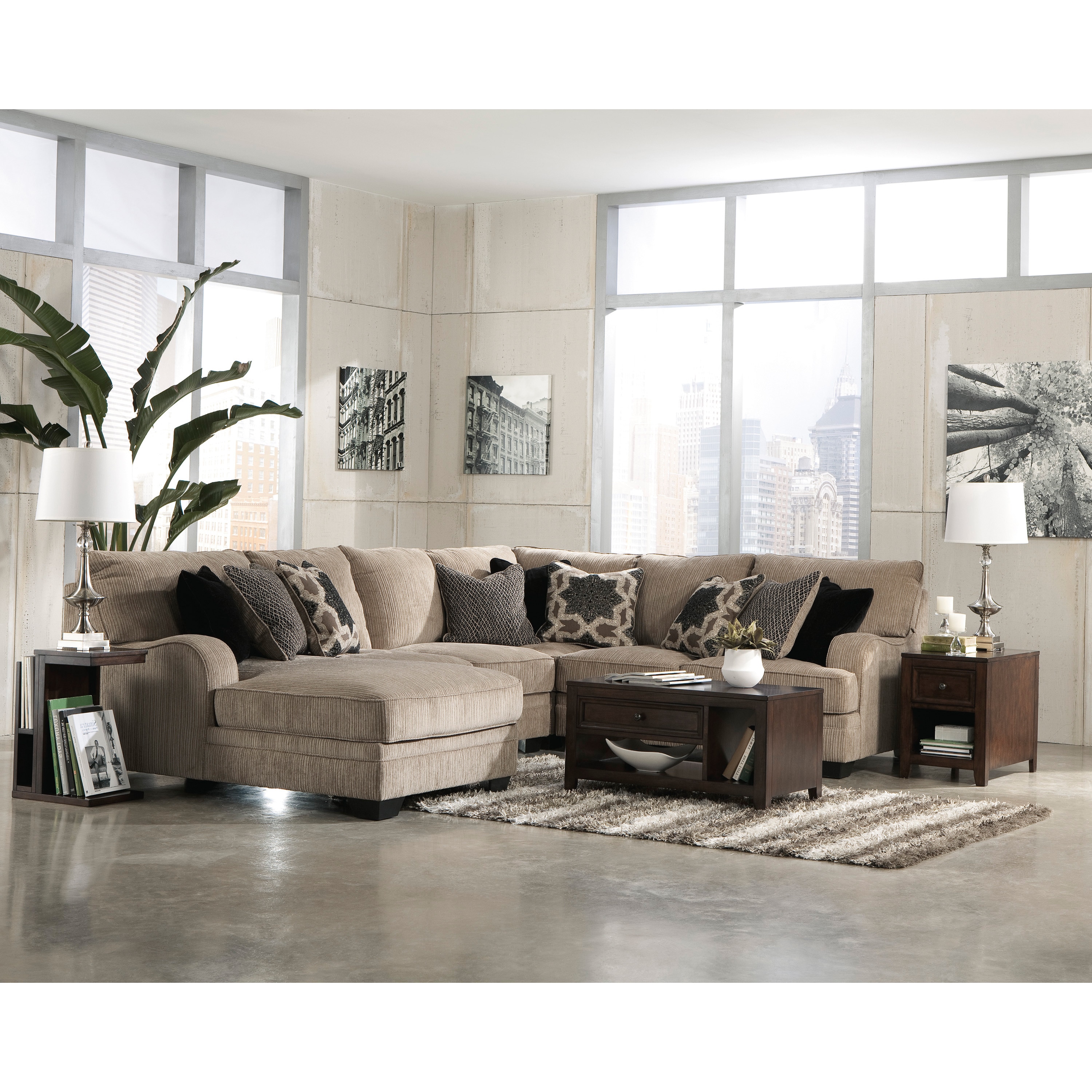 Signature Design by Ashley Katisha Loveseat Platinum Sectional with