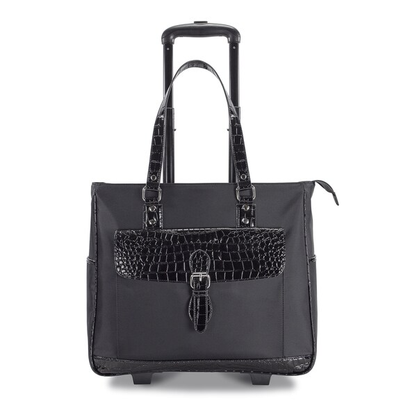 Heritage Women's Nylon Twill Top Zip Carry-on Wheeled 17-inch Laptop Upright Tote