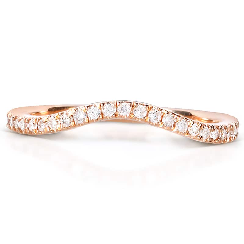 Annello by Kobelli 14k Rose Gold 1/5ct TDW Curved Diamond Wedding Band Ring
