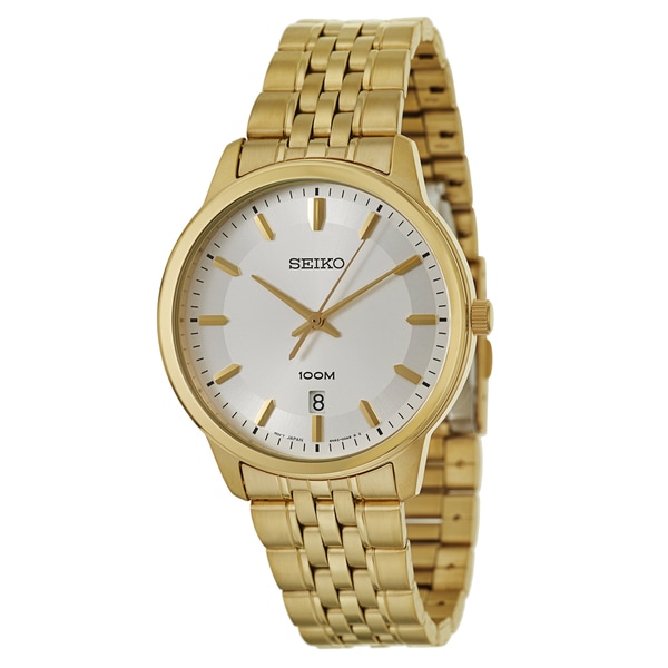 Seiko Mens SUR034 Bracelet Yellow goldplated stainless steel Quartz