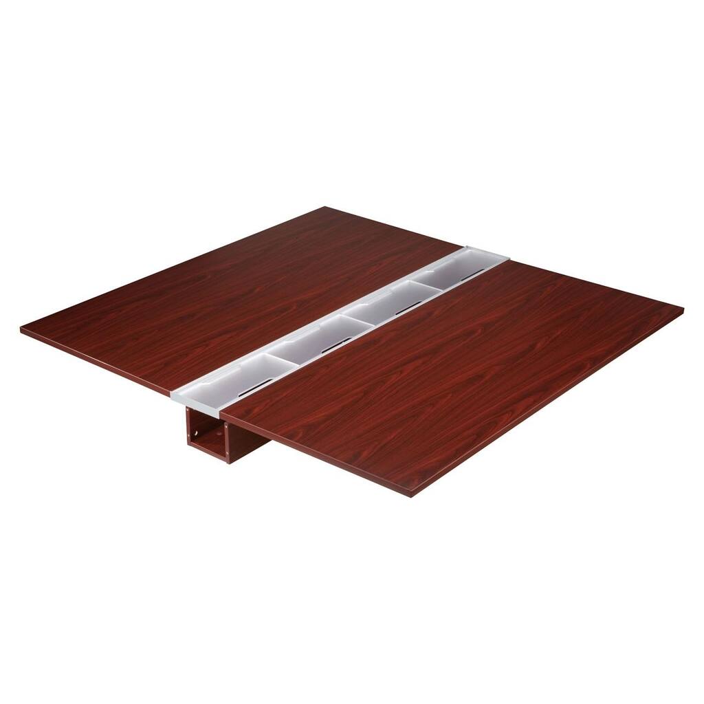 Lorell Concordia Series Mahogany Laminate Desk Ensemble