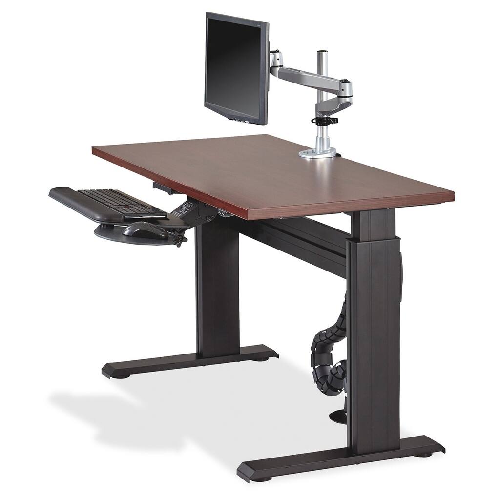 Lorell 60-inch Mahogany Height-adjustable Workstation Tabletop