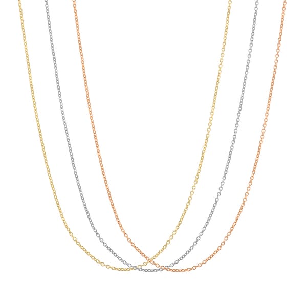 Gioelli Silver plated and Gold Plated Rope Replacement Chains (Set of