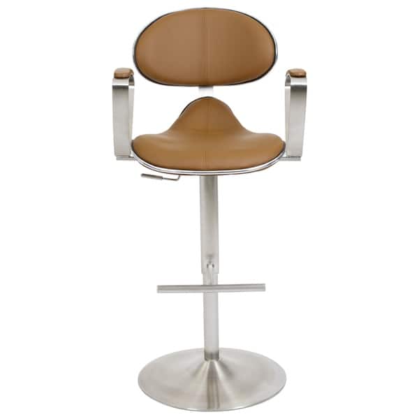 MIX Brushed Stainless Steel Adjustable Height Swivel Bar Stool with