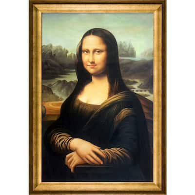 La Pastiche Leonardo da Vinci 'Mona Lisa' Hand-painted Framed Canvas ...