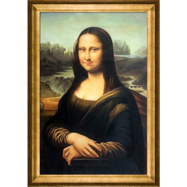 Leonardo da Vinci 'Mona Lisa' Hand-painted Framed Canvas-art