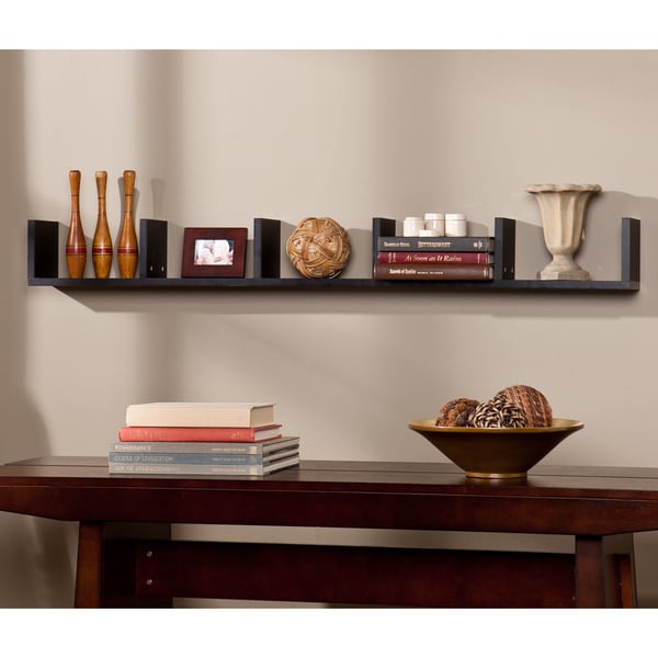 Porch & Den Hi-Line Modern Black MDF Shelf