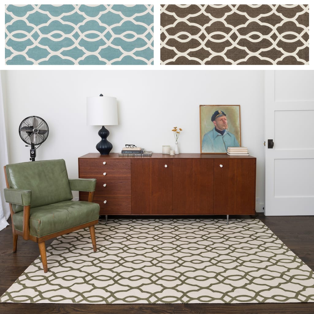 Alexander Home Ledbury Trellis Cotton Flatweave Rug