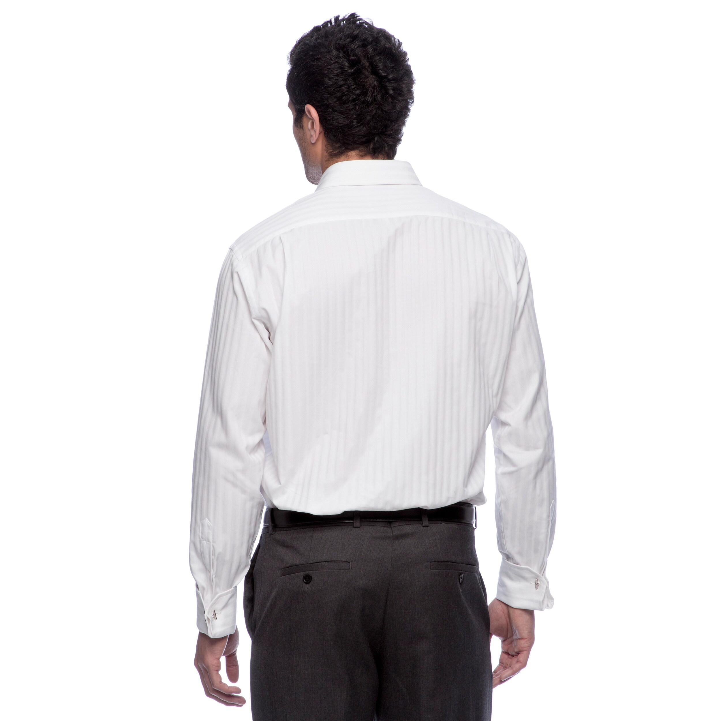 mens white textured dress shirt