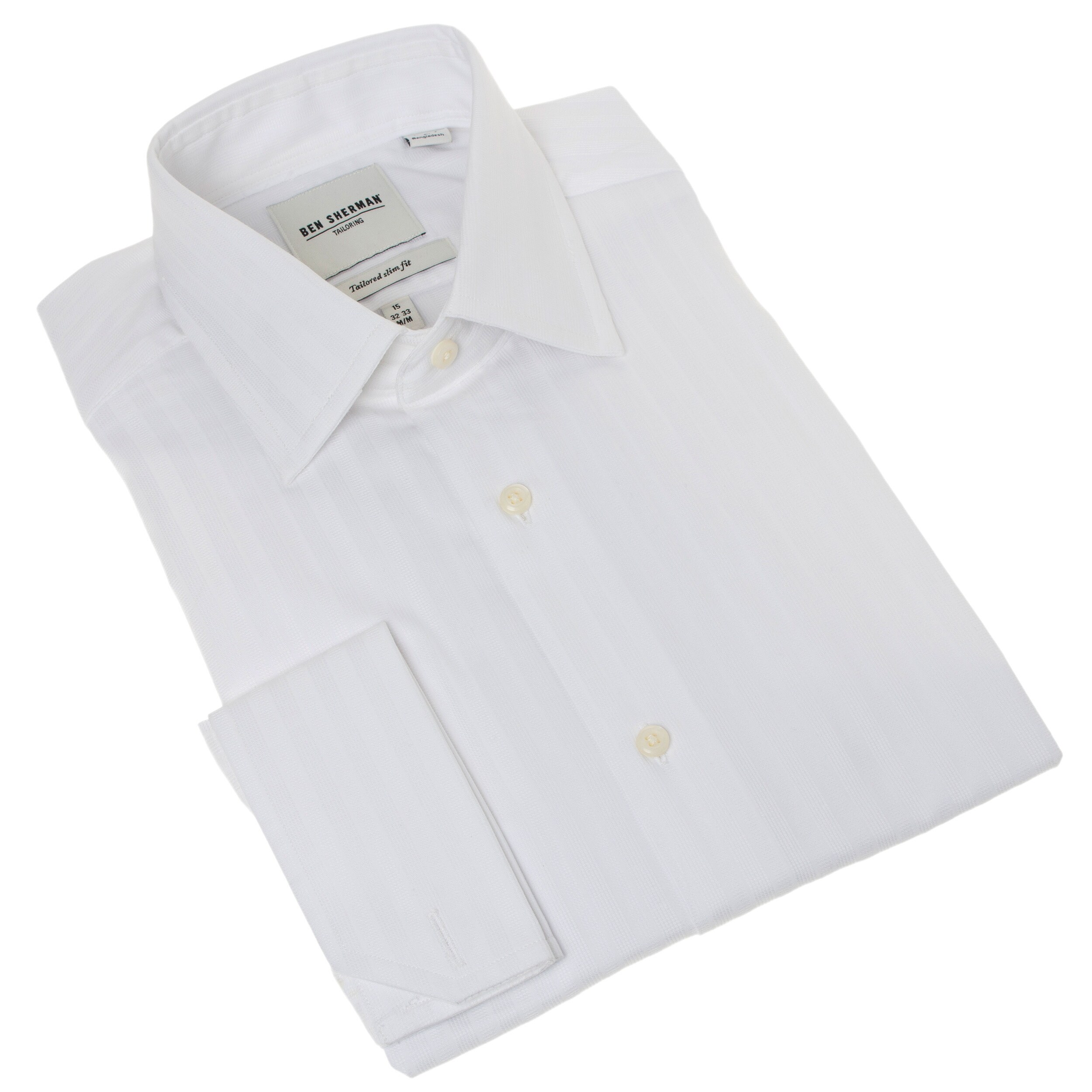 mens white textured dress shirt