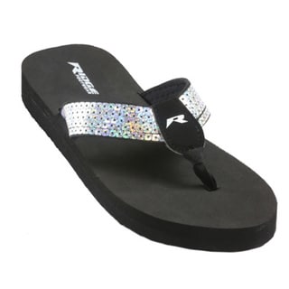 silver sequin flip flops