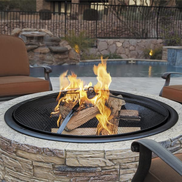 Shop Sun Joe 35 In Cast Stone Base Round Cast Stone Fire Pit