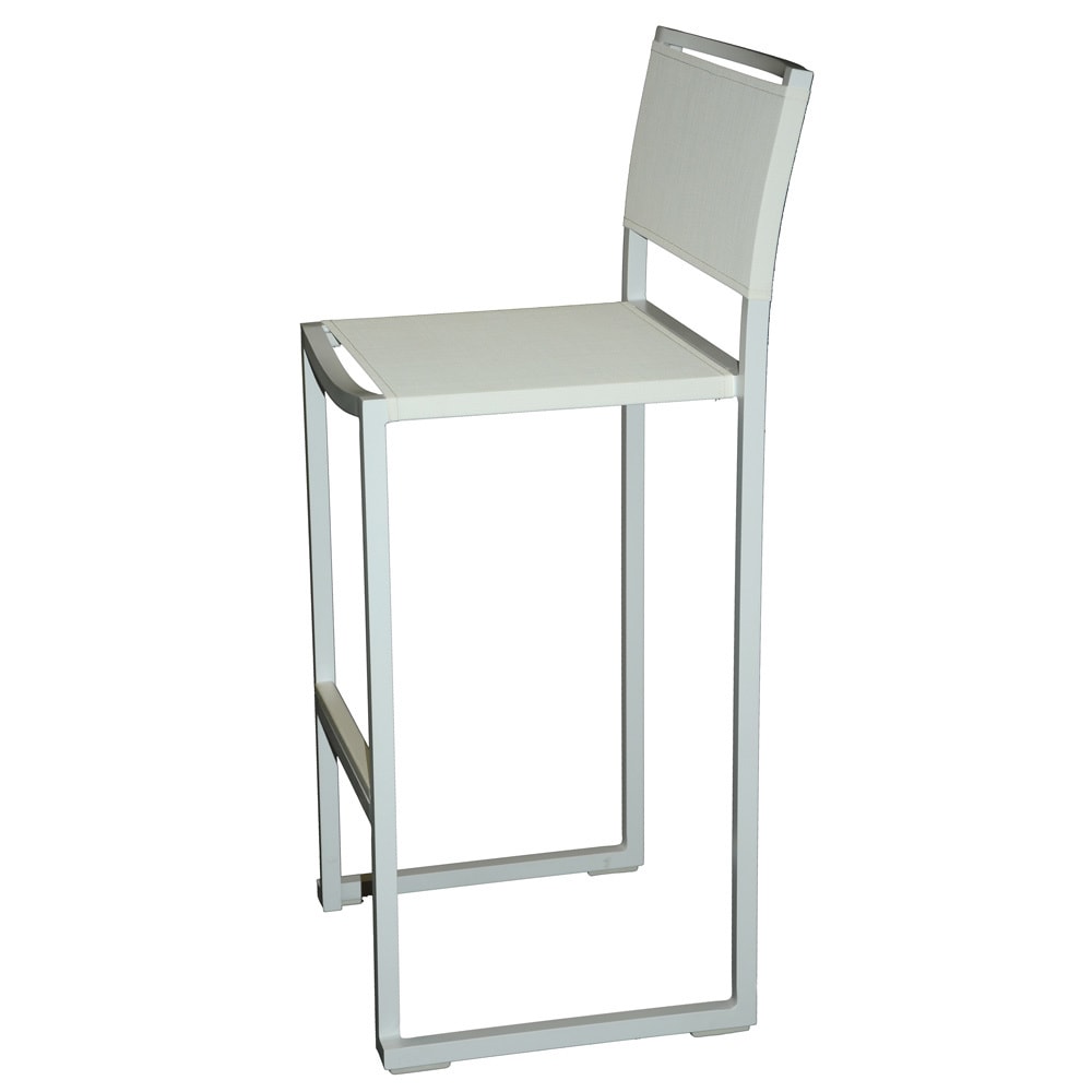 Pure Modern Aluminum And Ferrari Batyline Sling Stacking All Weather Barstool Set Of 4 Overstock 9588263