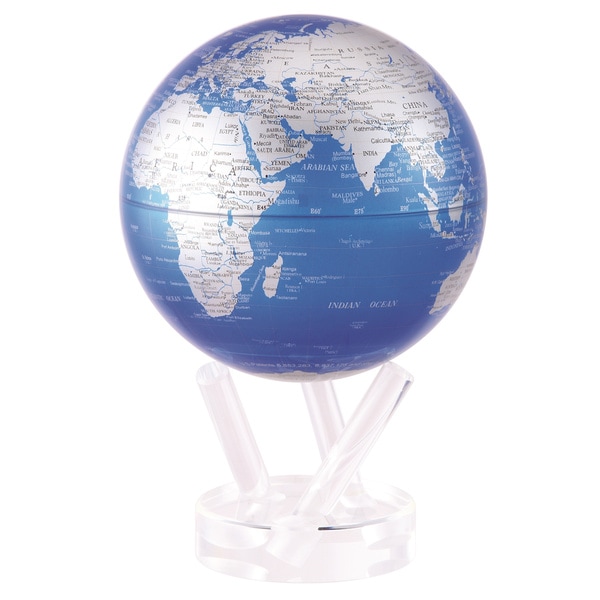 Shop Cobalt Blue 6-inch Solar Powered MOVA World Globe - Free Shipping ...