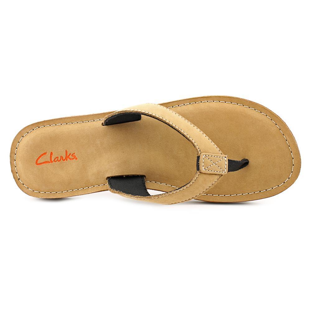 clarks ladies leather flip flops