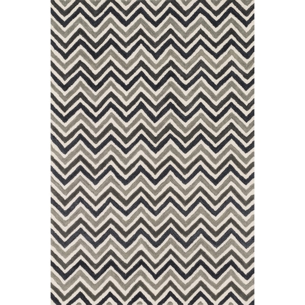 Shop Hand-tufted Tatum Ivory/ Grey Chevron Wool Rug (3'6 x 5'6) - On ...
