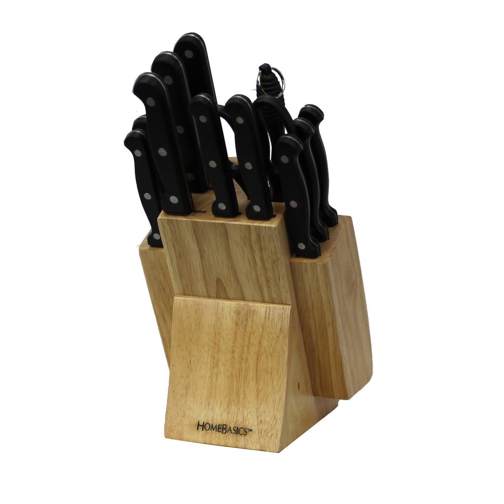Quikut Homebasics 14-piece Cutlery Set in Natural Block